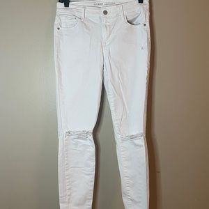Old Navy Rockstar White Distressed Skinny Jeans Size 6